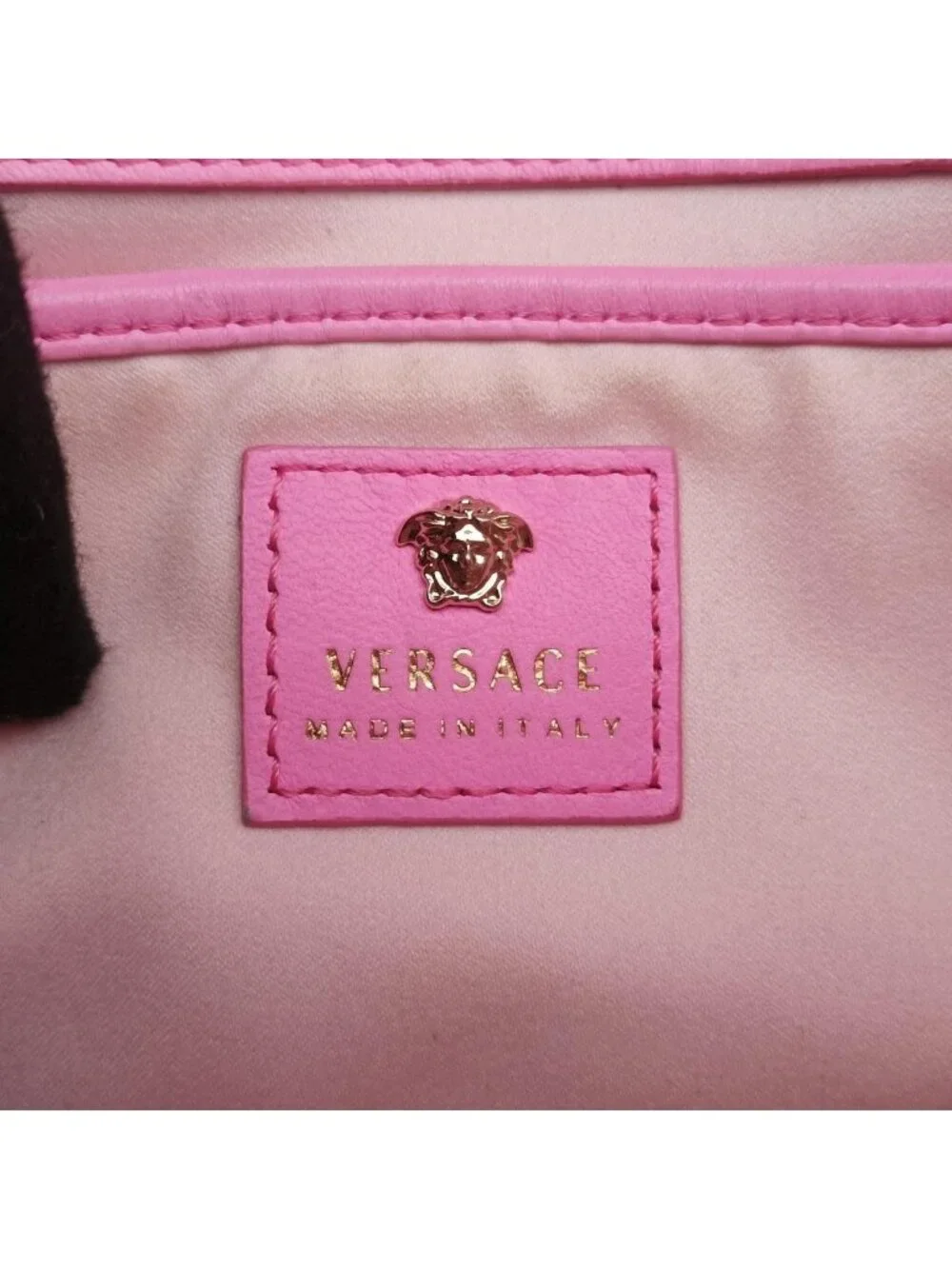 Versace Medusa Rose Red Patent Clutch Bag